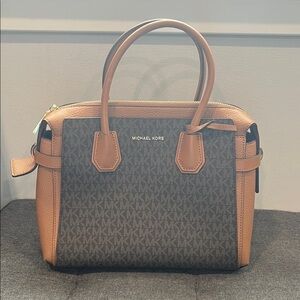 Michael Kors Brown and Tan Signature Satchel